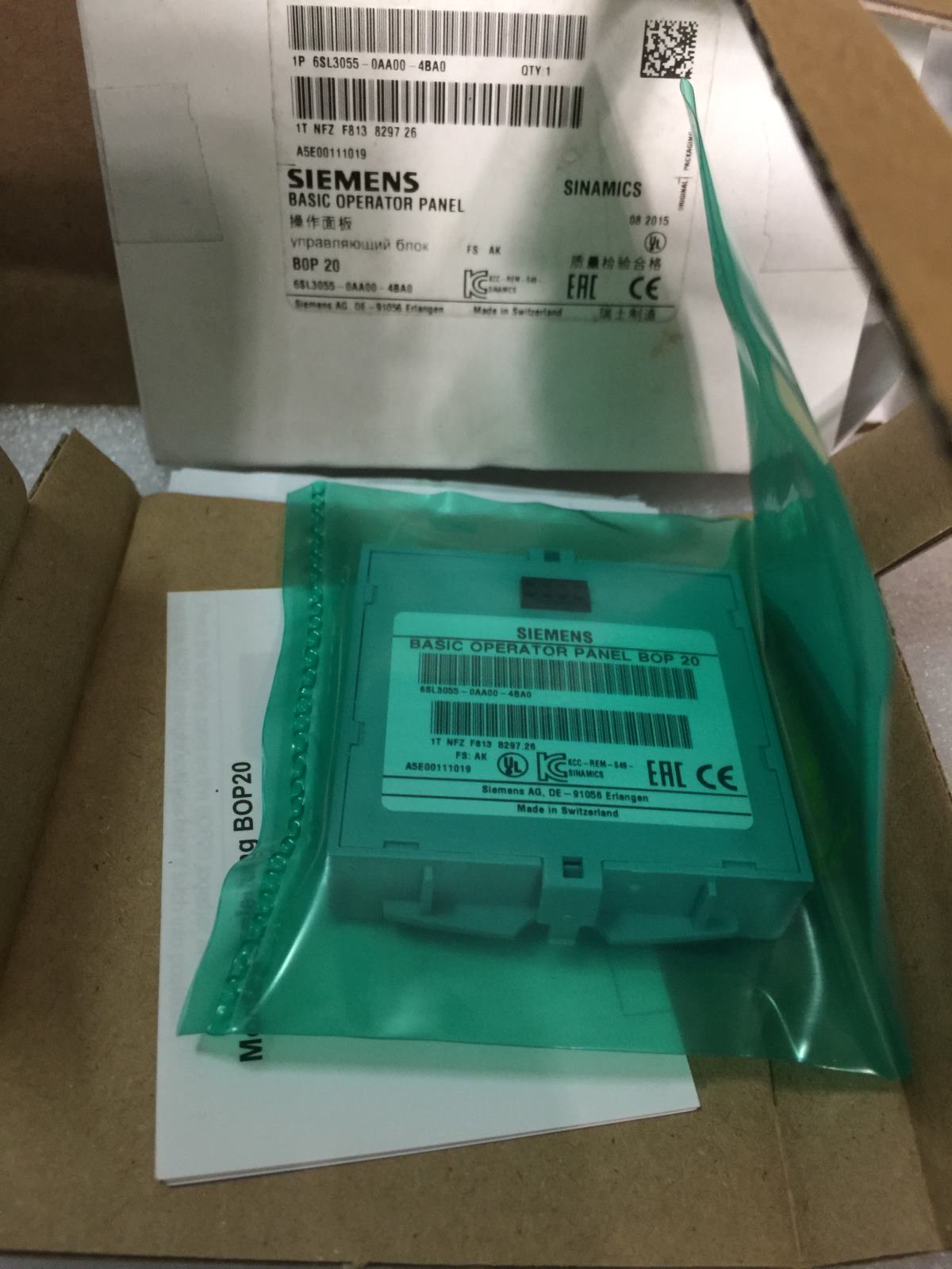 Siemens S120 inverter BOP20 operation panel 6SL3055-0AA00-4BA0 display panel