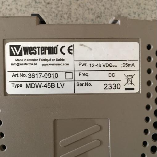 Westermo Control Module MDW-45 MDW-45B LV