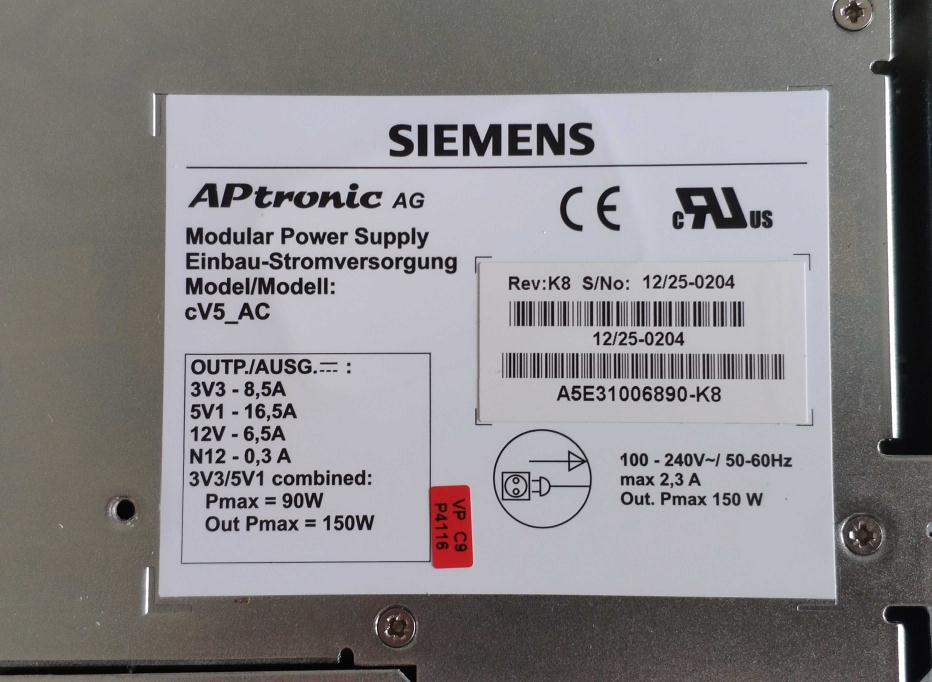 A5E31006890-K8 Siemens IPC power supply