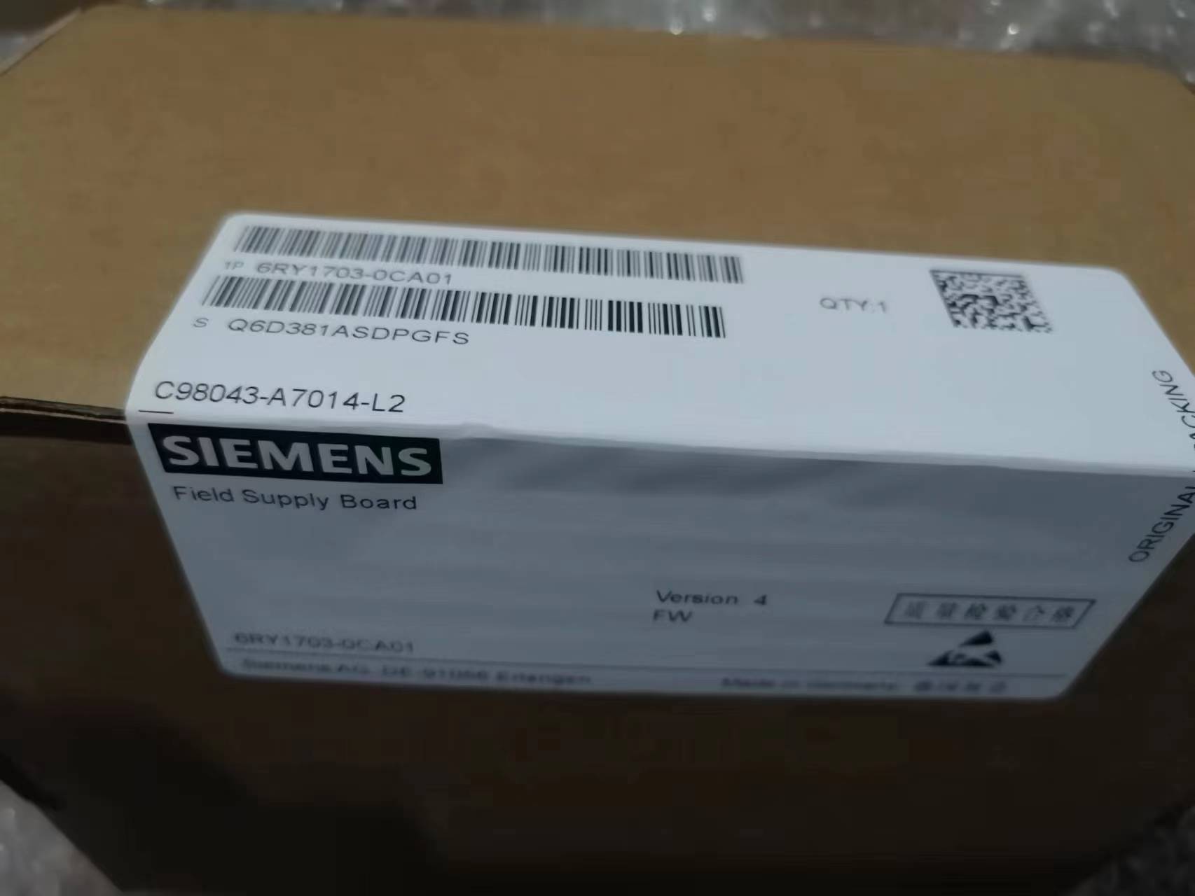 SIEMENS 6RY1703-0CA01 C98043-A7014-L2