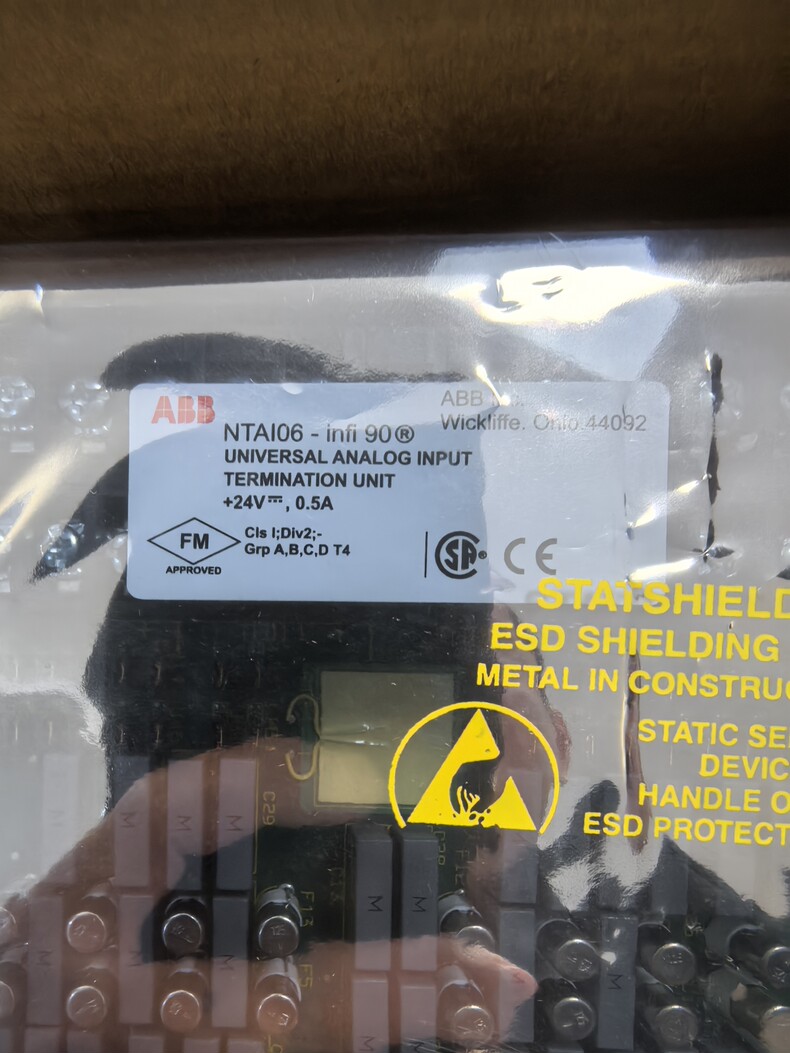 ABB NTAI06 analog input terminal unit, model NTAI06-infi 90