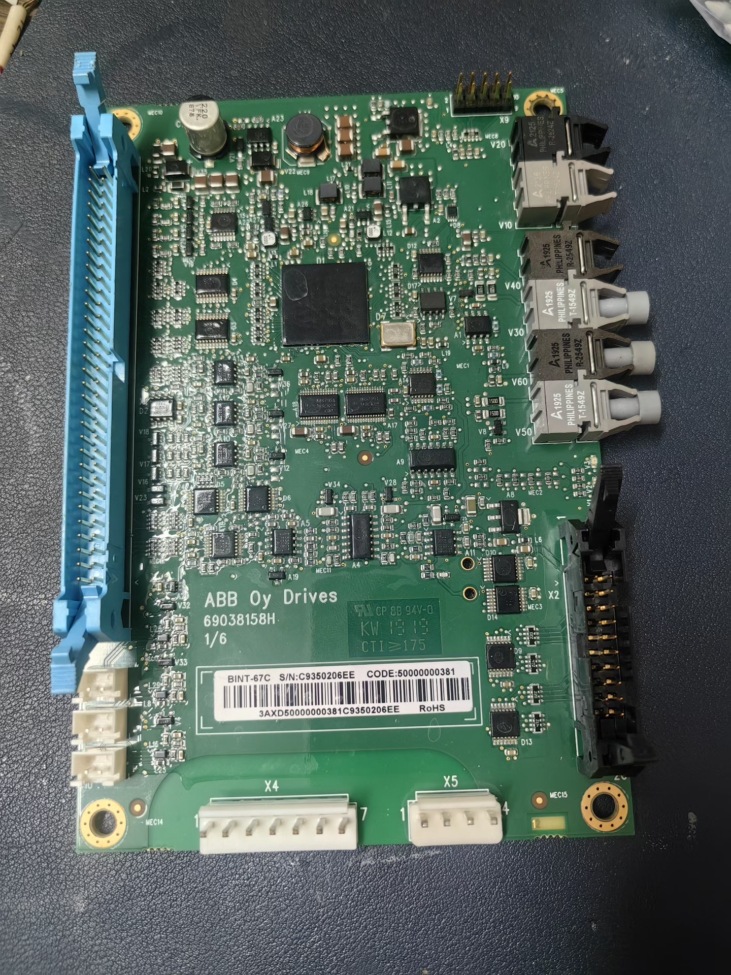 ABB frequency converter fiber optic communication board BINT-67C 69038158H